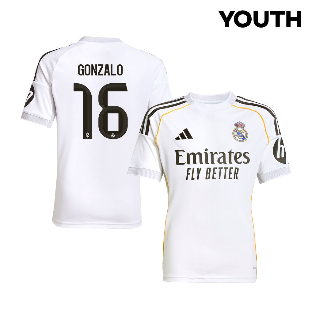 Gonzalo 16 Real Madrid 25/26 Home YOUTH Jersey - White