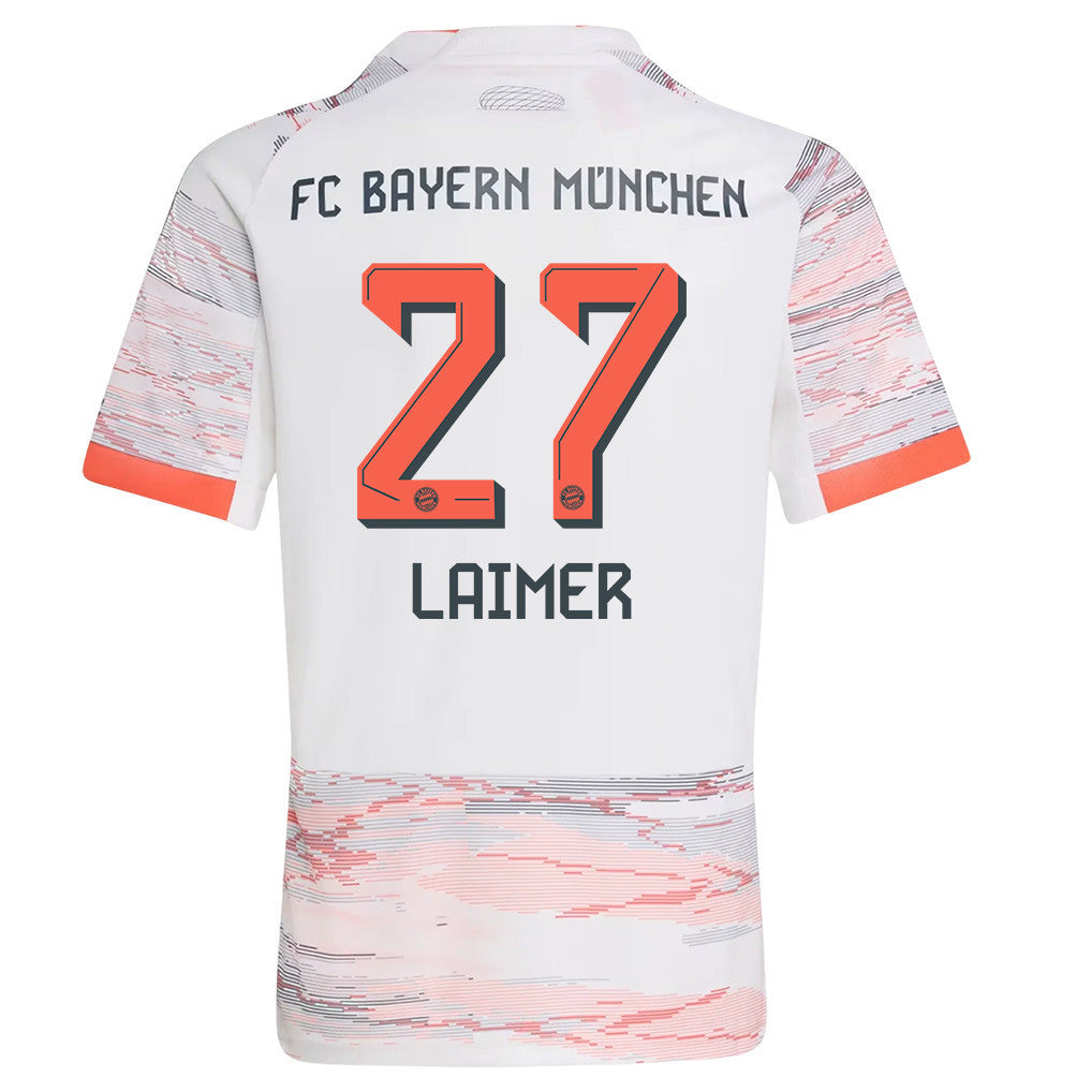 Konrad Laimer 27 Bayern Munich 25/26 Away YOUTH Jersey - White