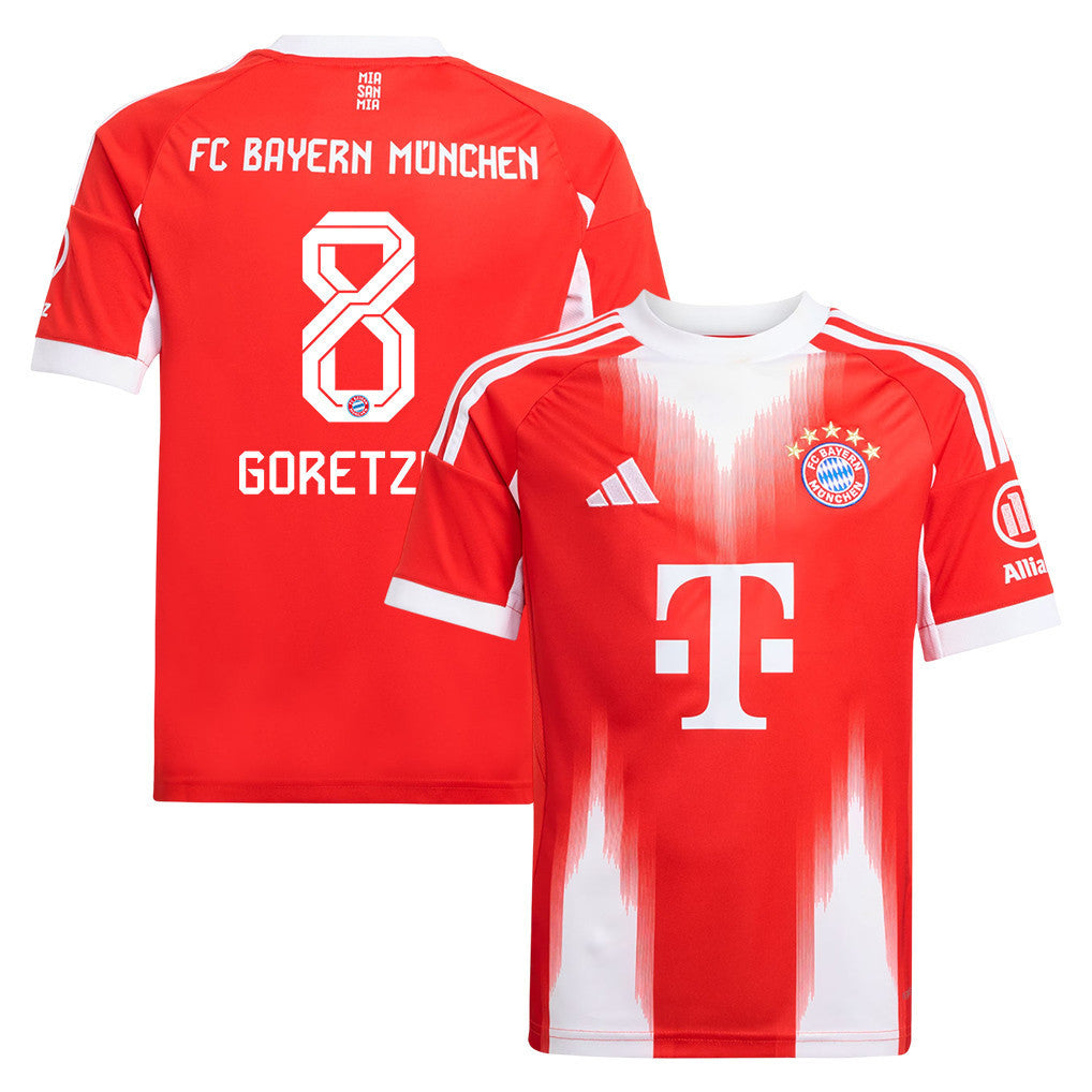Leon Goretzka 8 Bayern Munich 25/26 Home YOUTH Jersey - Red