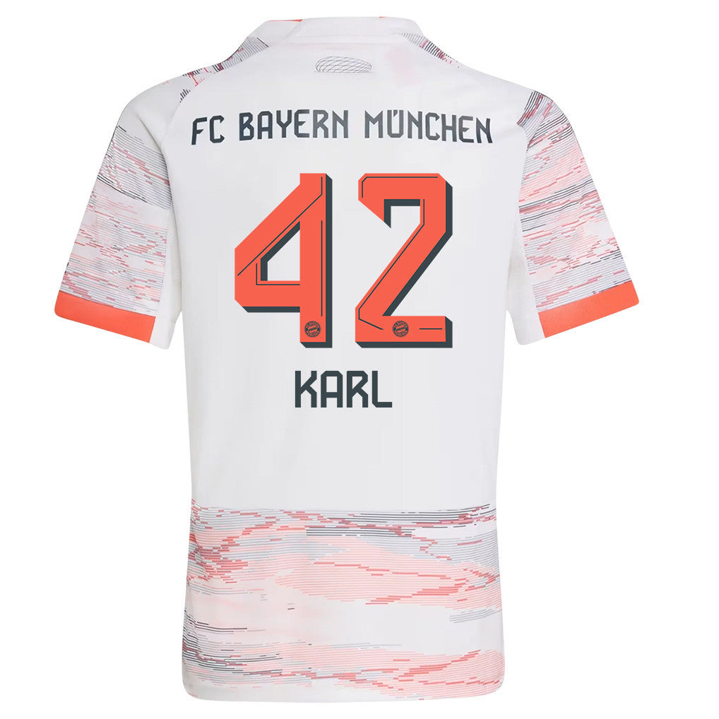 Lennart Karl 42 Bayern Munich 25/26 Away YOUTH Jersey - White