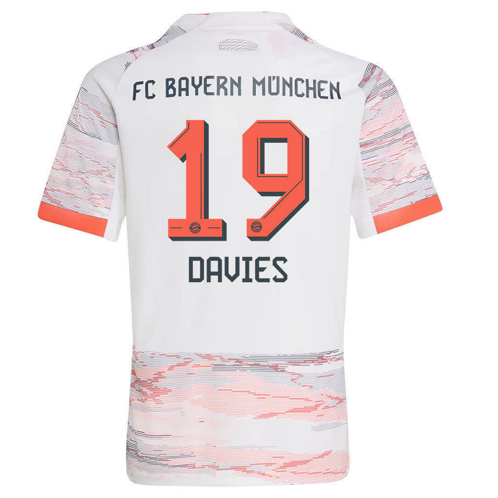 Alphonso Davies 19 Bayern Munich 25/26 Away YOUTH Jersey - White