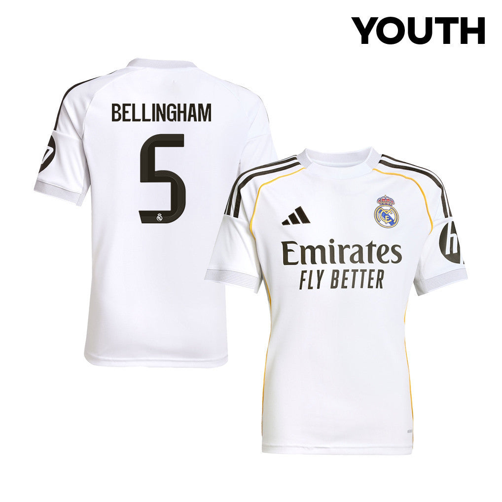 Jude Bellingham 5 Real Madrid 25/26 Home YOUTH Jersey - White