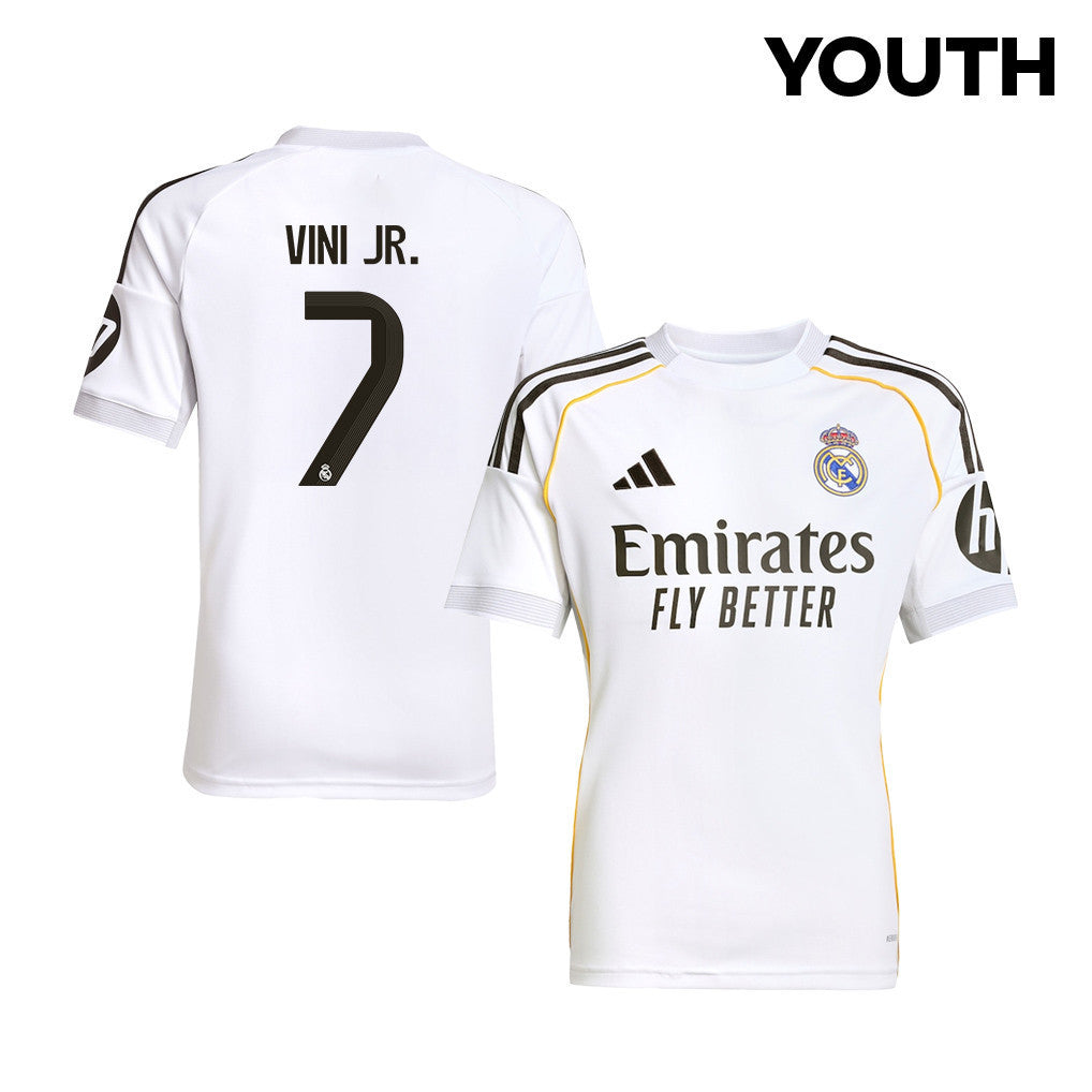 Vinícius Júnior 7 Real Madrid 25/26 Home YOUTH Jersey - White