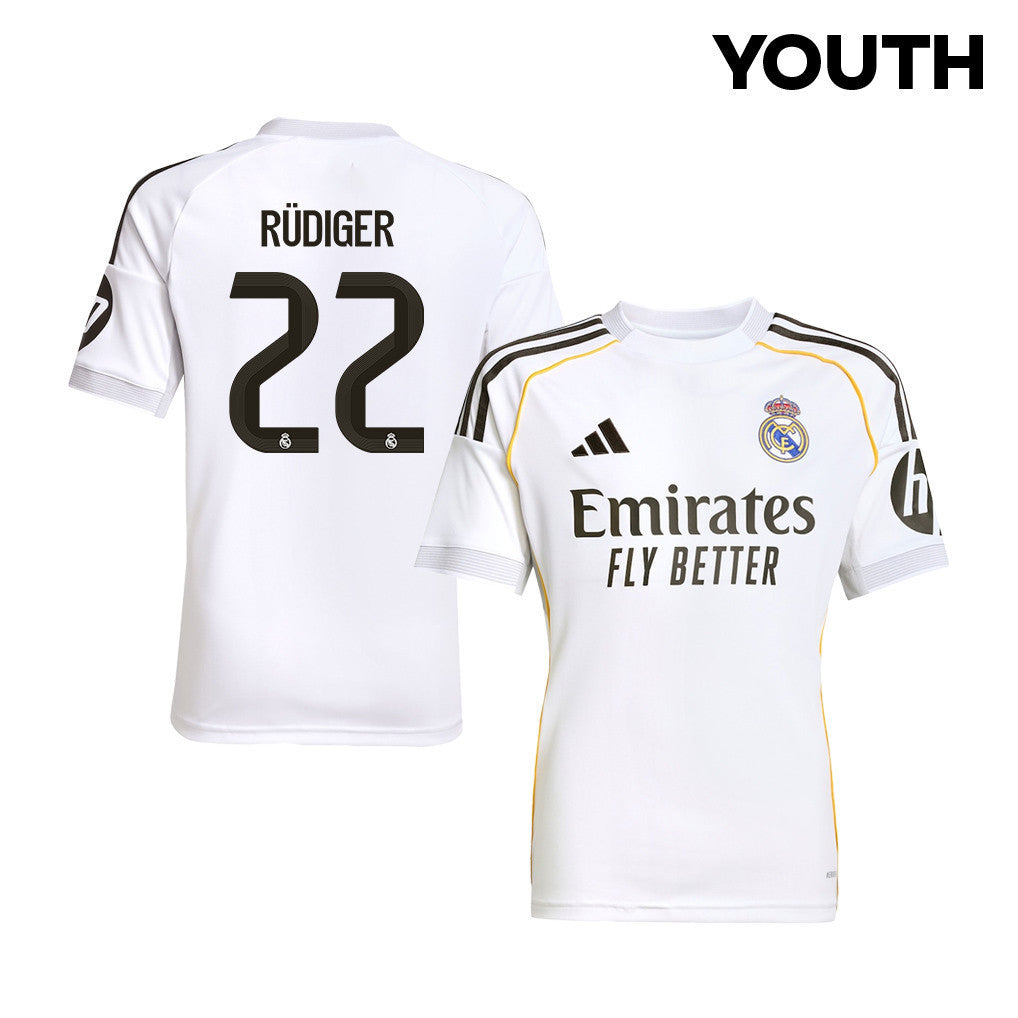 Antonio Rüdiger 22 Real Madrid 25/26 Home YOUTH Jersey - White