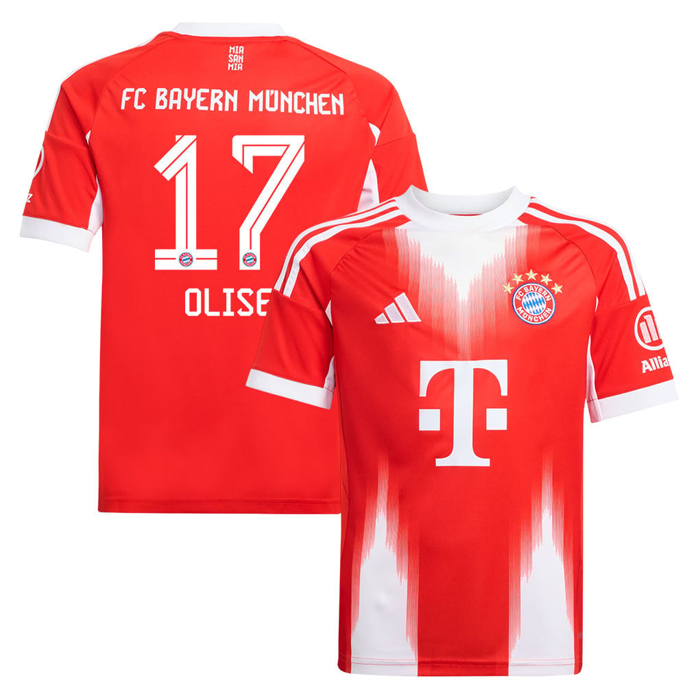 Michael Olise 17 Bayern Munich 25/26 Home YOUTH Jersey - Red