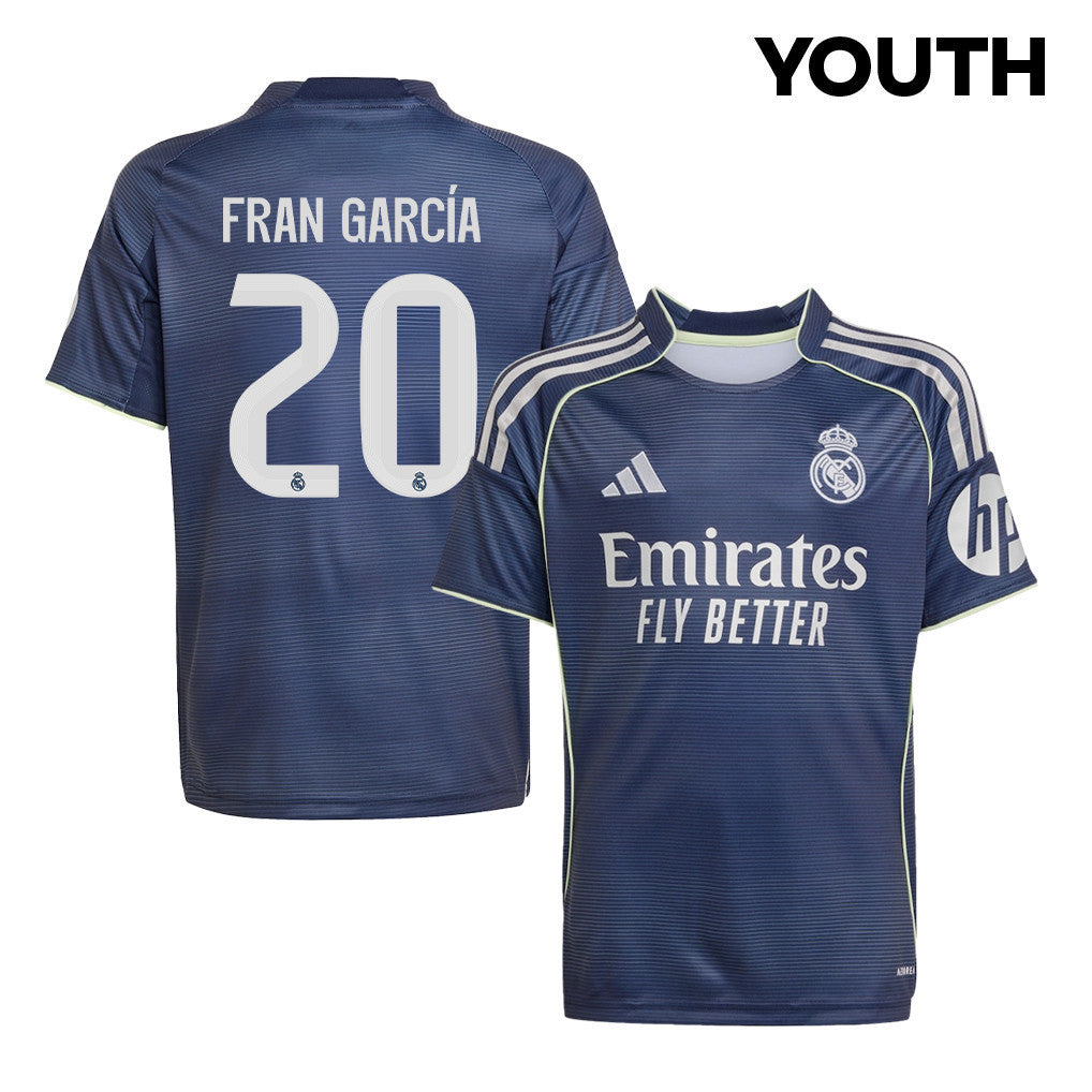 Fran García 20 Real Madrid 25/26 Away YOUTH Jersey - Legend Ink