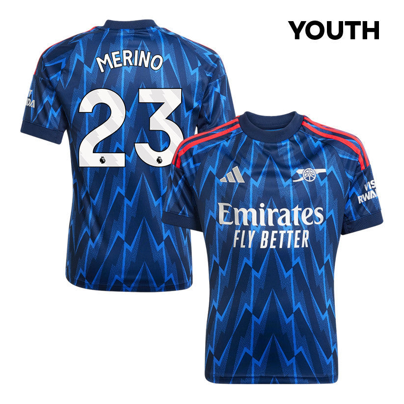 Mikel Merino 23 Arsenal 25/26 Away YOUTH Jersey - Navy Blue