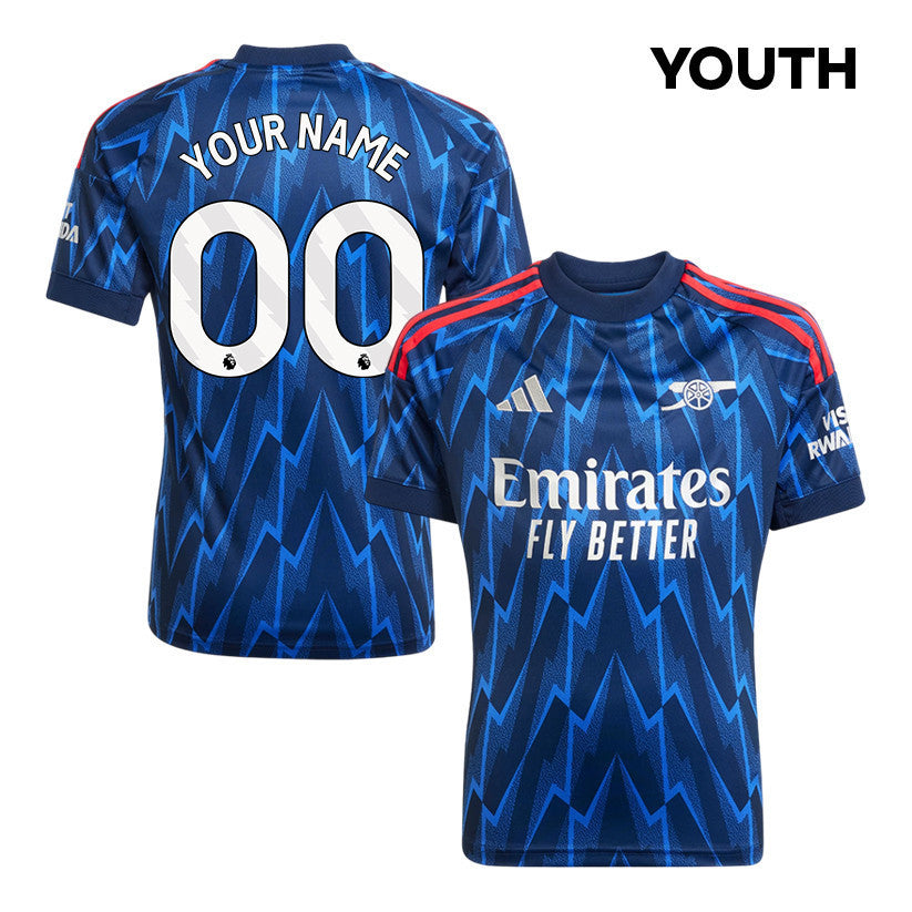 Arsenal 25/26 Personalized Away YOUTH Jersey - Navy Blue
