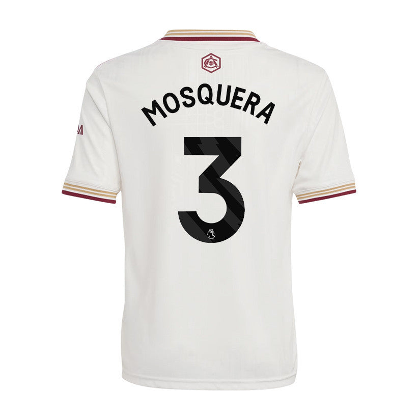 Cristhian Mosquera 3 Arsenal 25/26 Third YOUTH Jersey - White