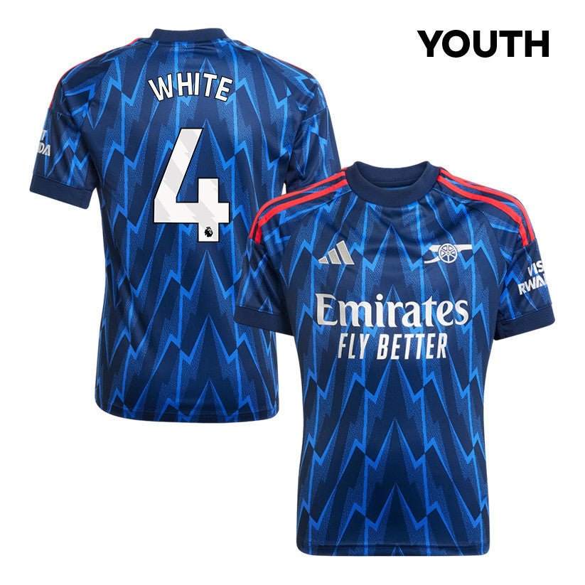 Ben White 4 Arsenal 25/26 Away YOUTH Jersey - Navy Blue