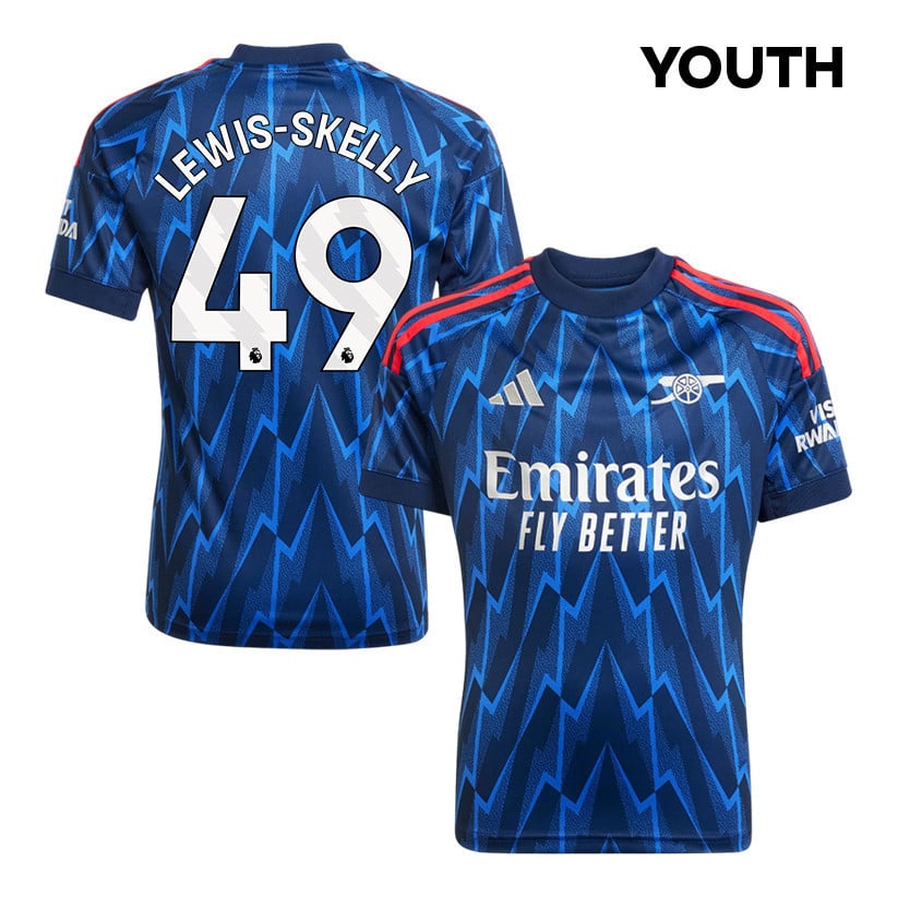 Myles Lewis-Skelly 49 Arsenal 25/26 Away YOUTH Jersey - Navy Blue