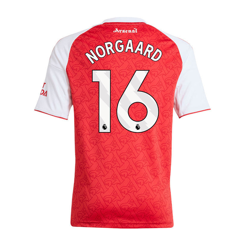 Christian Nørgaard 16 Arsenal 25/26 Home YOUTH Jersey - Red/White