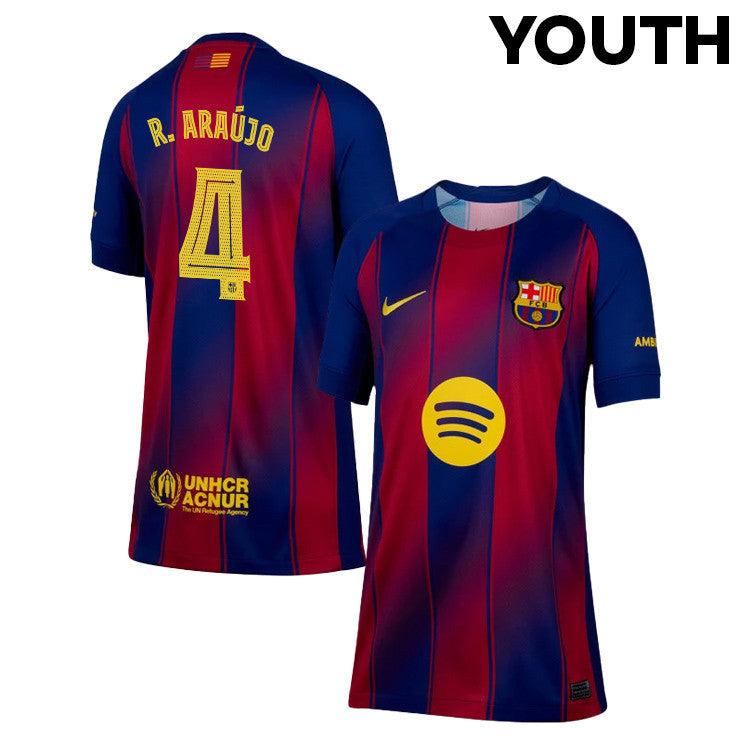 R. Araújo 4 Barcelona 25/26 Home YOUTH Jersey - Navy