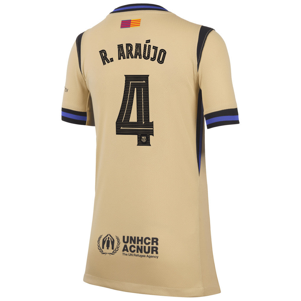 R. Araújo 4 Barcelona 25/26 Away YOUTH Jersey - Yellow