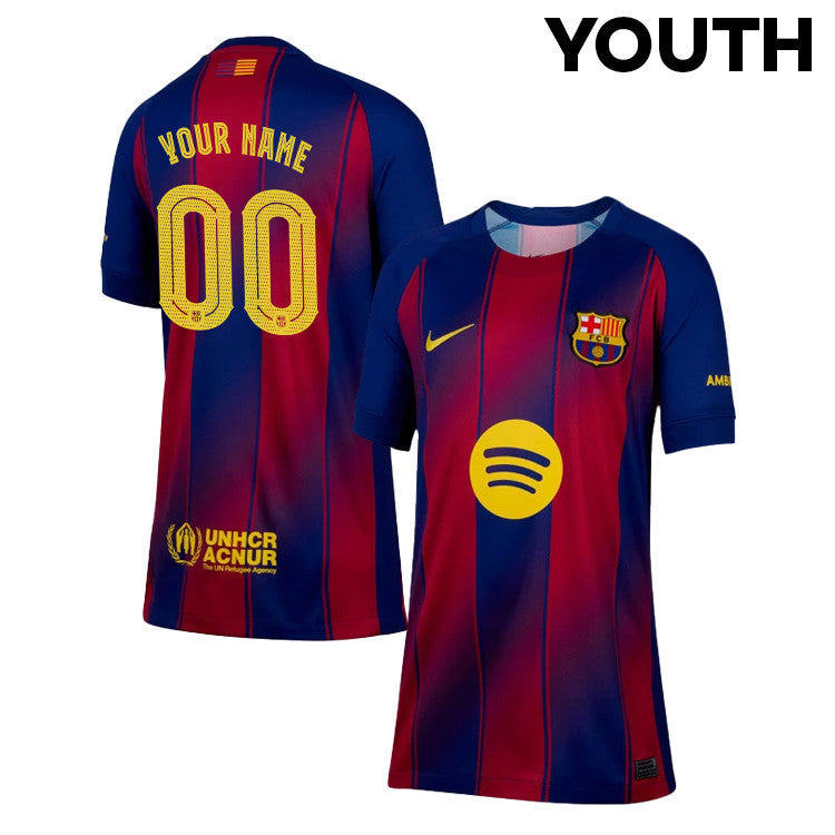 Barcelona 25/26 Personalized Home YOUTH Jersey - Navy