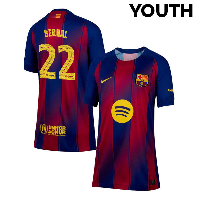 Marc Bernal 22 Barcelona 25/26 Home YOUTH Jersey - Navy