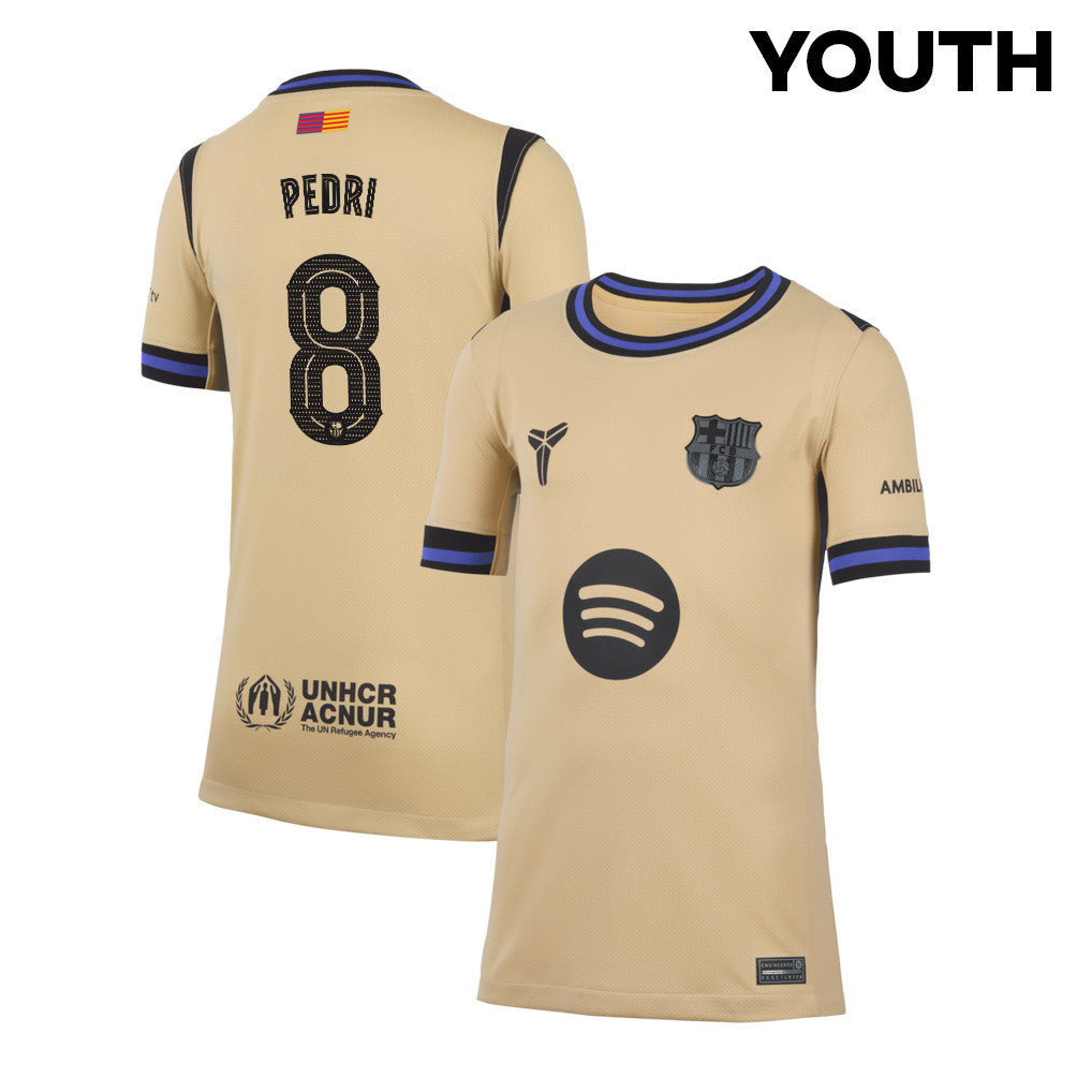 Pedri 8 Barcelona 25/26 Away YOUTH Jersey - Yellow