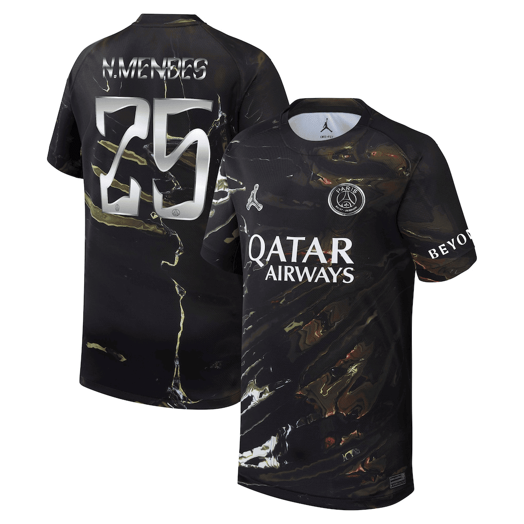 N.Mendes 25 Paris Saint-Germain Jordan Night Edition 2025/26 Cup Printing Jersey - YOUTH