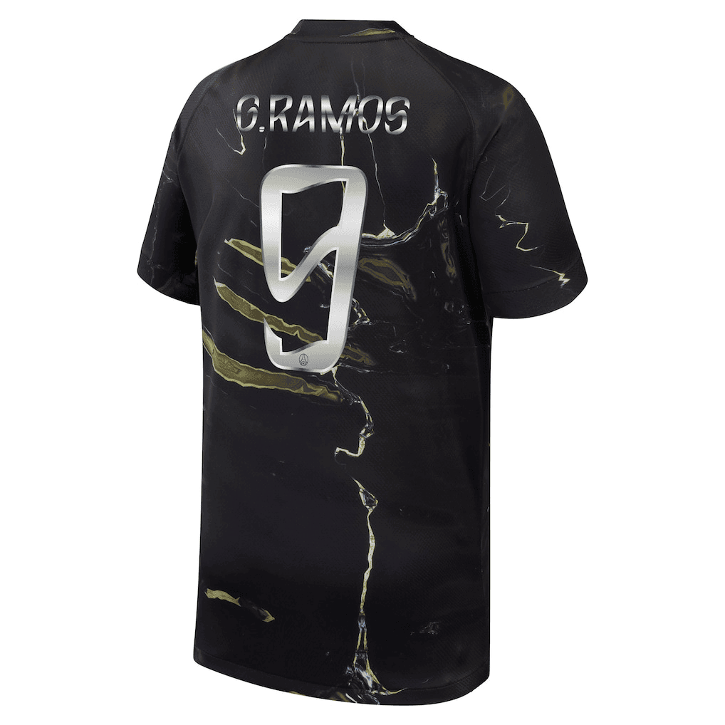 G.Ramos 9 Paris Saint-Germain Jordan Night Edition 2025/26 Cup Printing Jersey - YOUTH