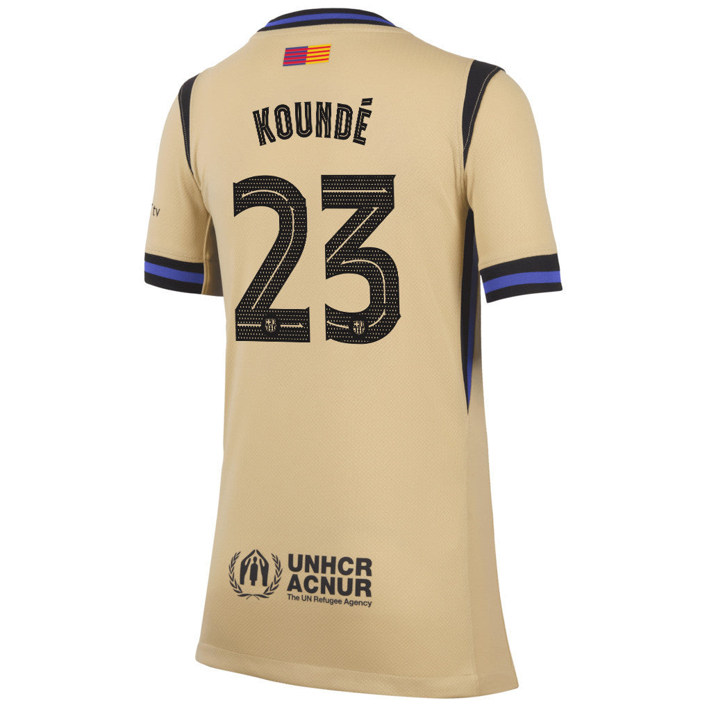 Jules Koundé 23 Barcelona 25/26 Away YOUTH Jersey - Yellow
