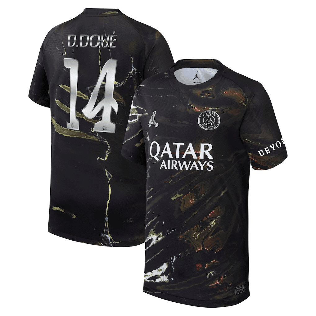 D.Doué 14 Paris Saint-Germain Jordan Night Edition 2025/26 Cup Printing Jersey - YOUTH