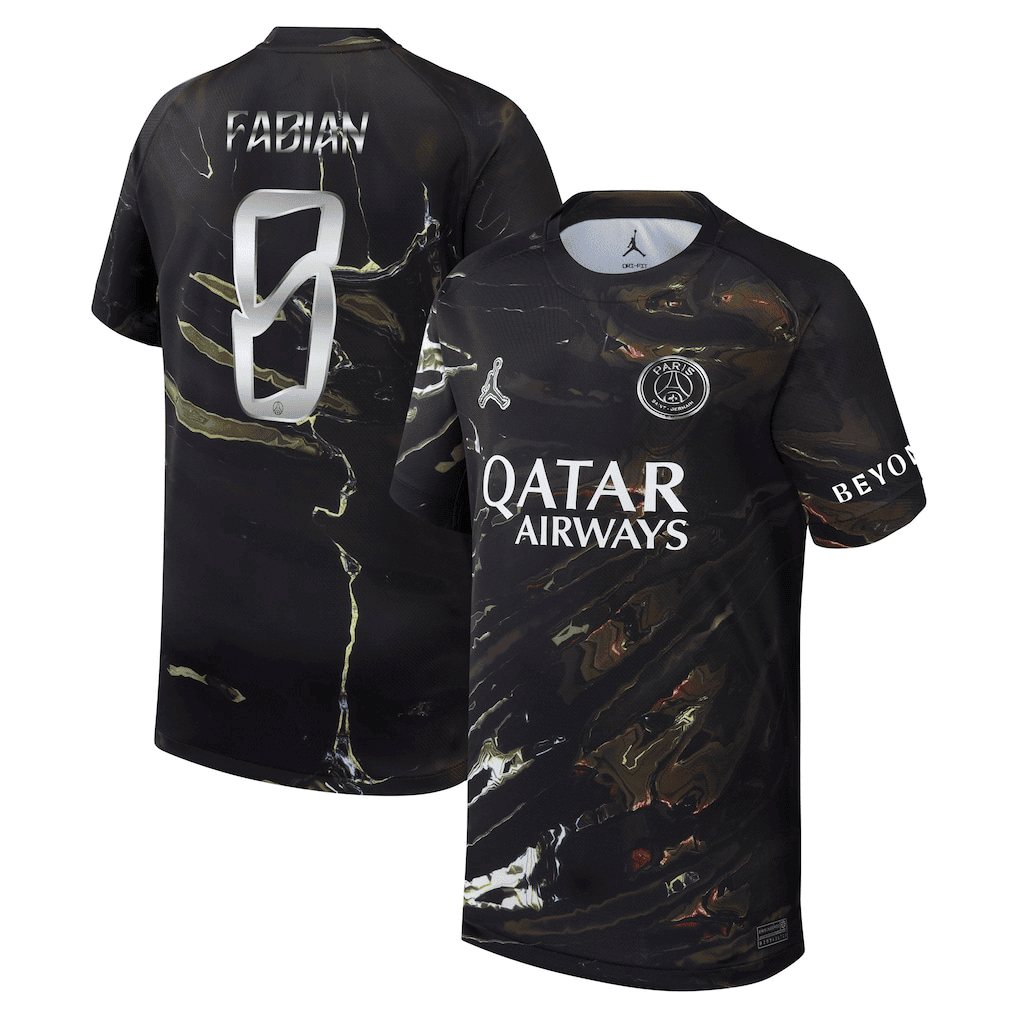 Fabian 8 Paris Saint-Germain Jordan Night Edition 2025/26 Cup Printing Jersey - YOUTH