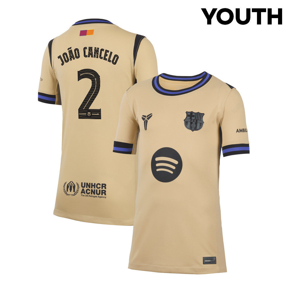 João Cancelo 2 Barcelona 25/26 Away YOUTH Jersey - Yellow