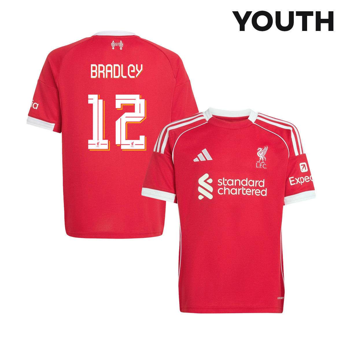 Conor Bradley 12 Liverpool 25/26 Home YOUTH Jersey - Red