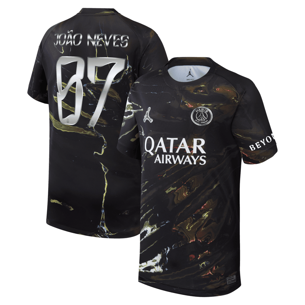 João Neves 87 Paris Saint-Germain Jordan Night Edition 2025/26 Cup Printing Jersey - YOUTH