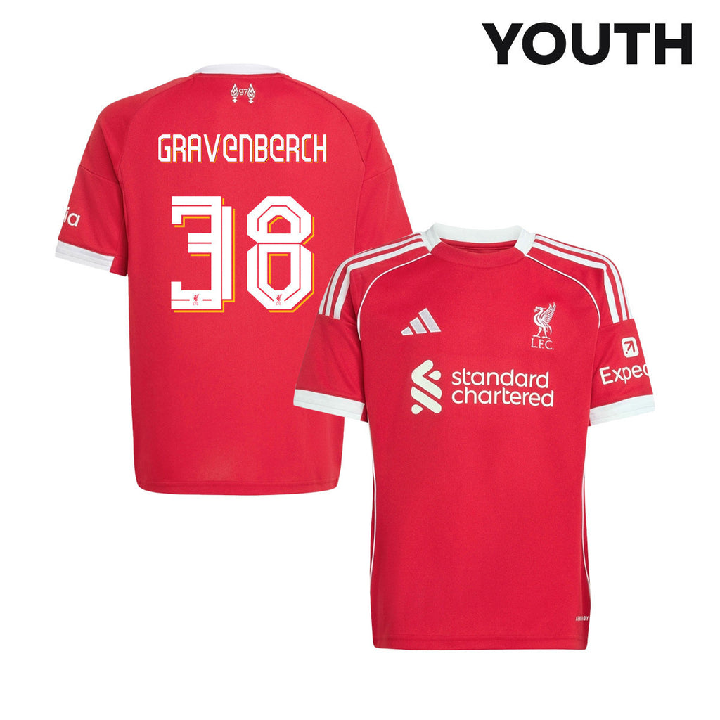 Ryan Gravenberch 38 Liverpool 25/26 Home YOUTH Jersey - Red