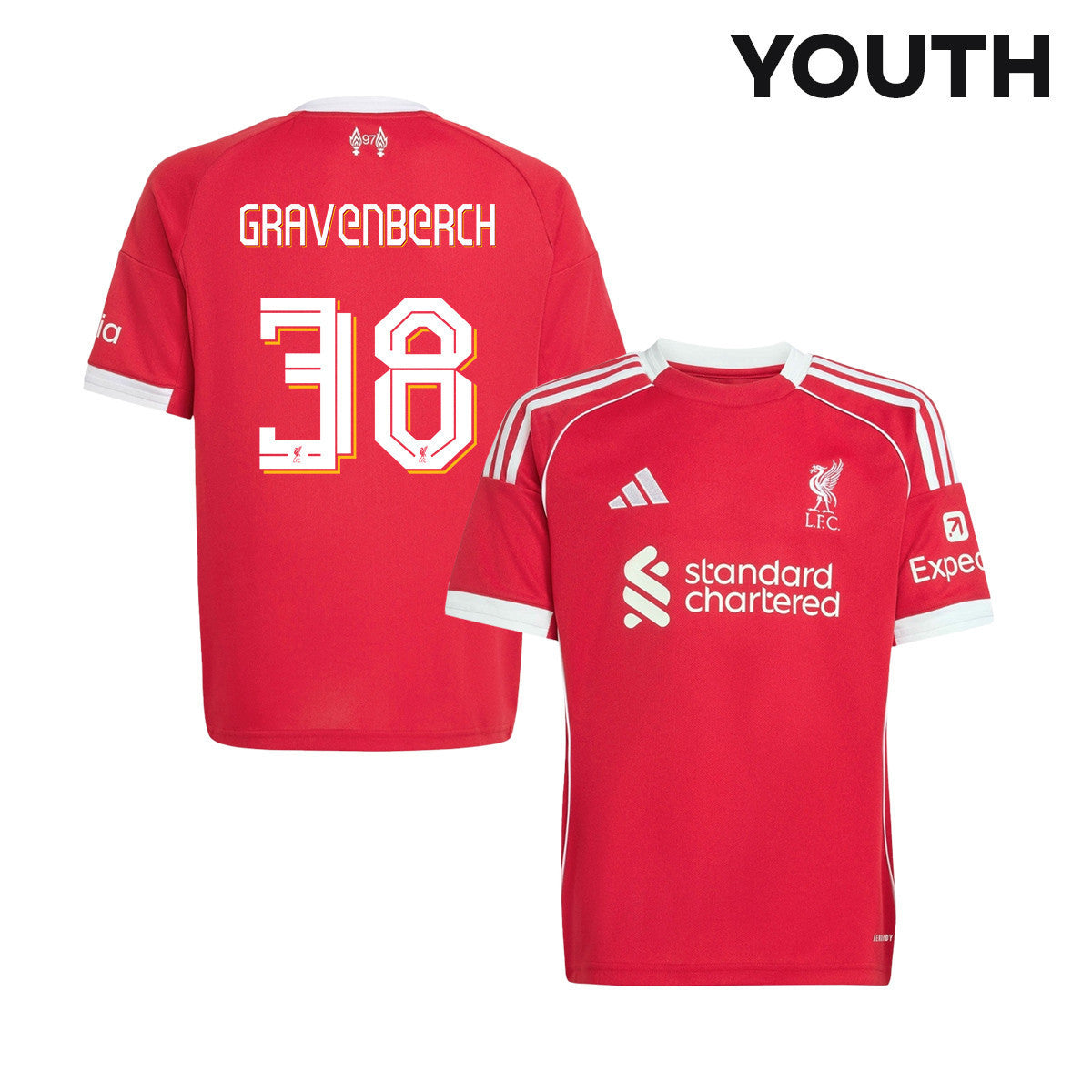 Ryan Gravenberch 38 Liverpool 25/26 Home YOUTH Jersey - Red
