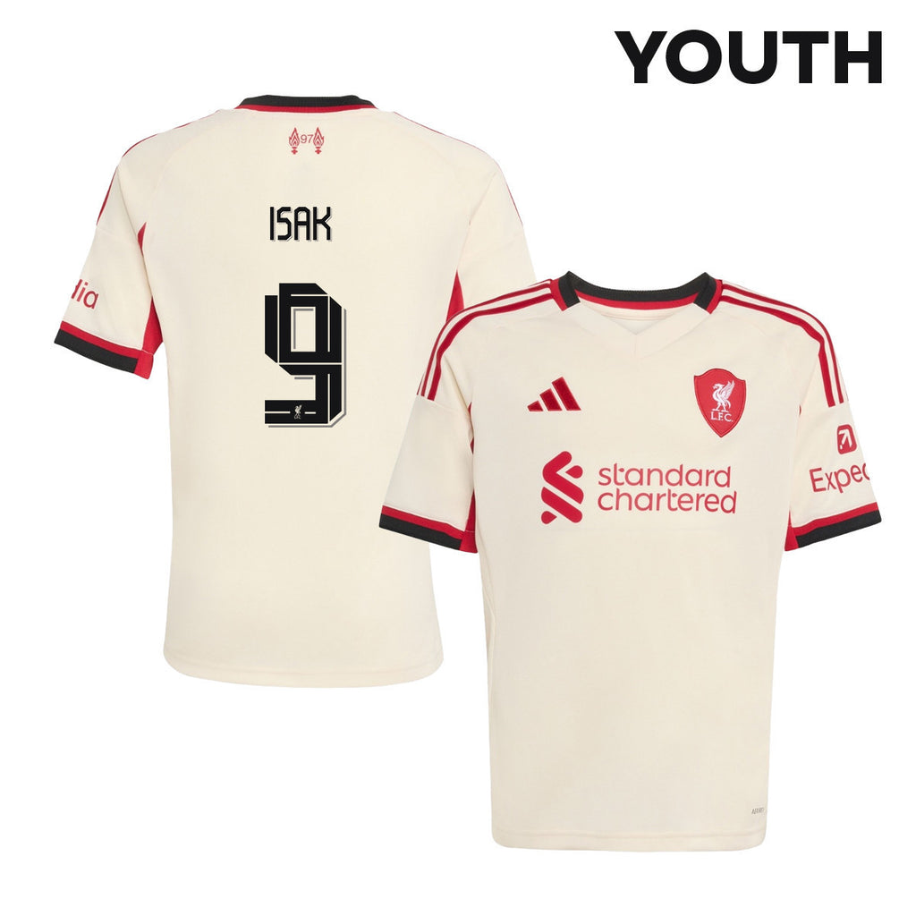 Alexander Isak 9 Liverpool 25/26 Away YOUTH Jersey - Off-white