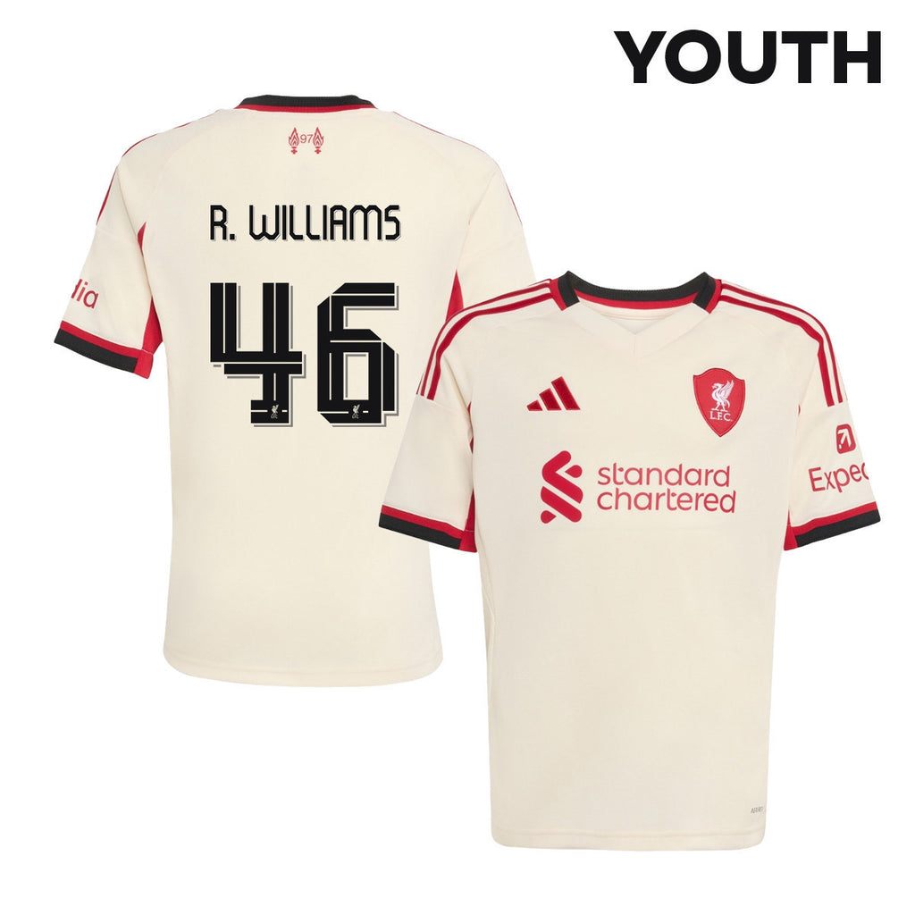 Rhys Williams 46 Liverpool 25/26 Away YOUTH Jersey - Off-white