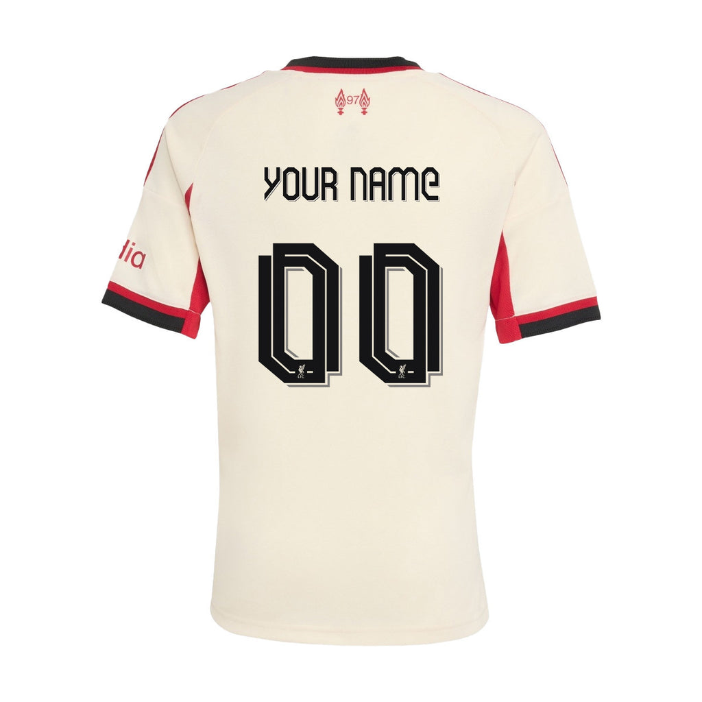 Liverpool 25/26 Personalized Away YOUTH Jersey - Off-white