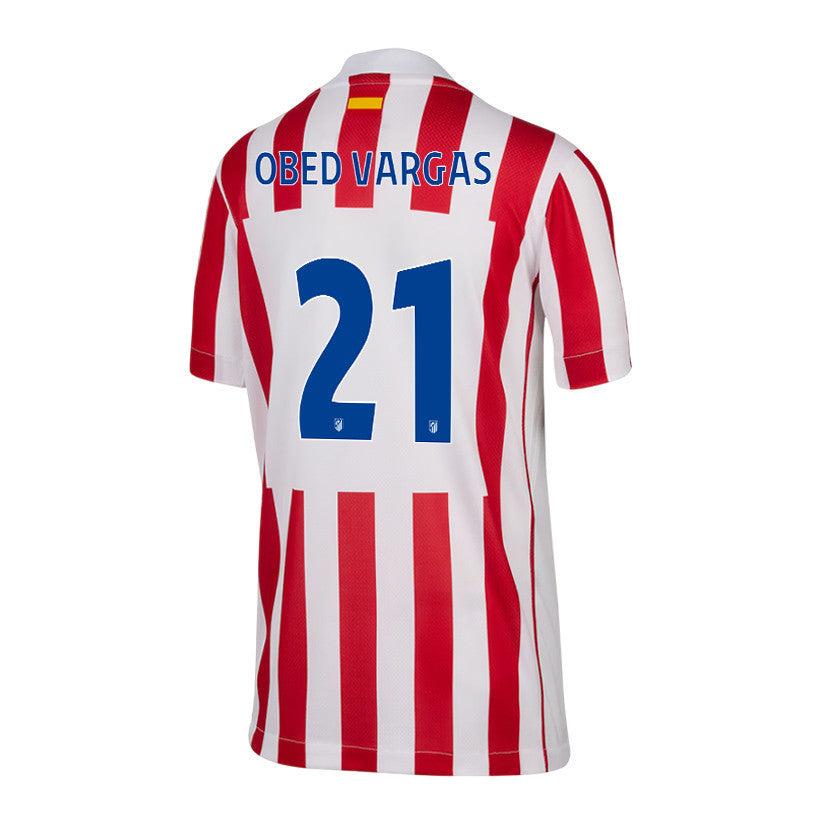 Obed Vargas 21 Atlético Madrid 25/26 Home YOUTH Jersey - Red/White