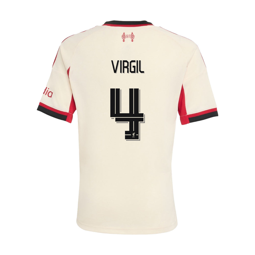 Virgil van Dijk 4 Liverpool 25/26 Away YOUTH Jersey - Off-white