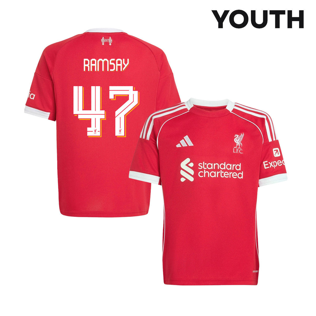 Calvin Ramsay 47 Liverpool 25/26 Home YOUTH Jersey - Red