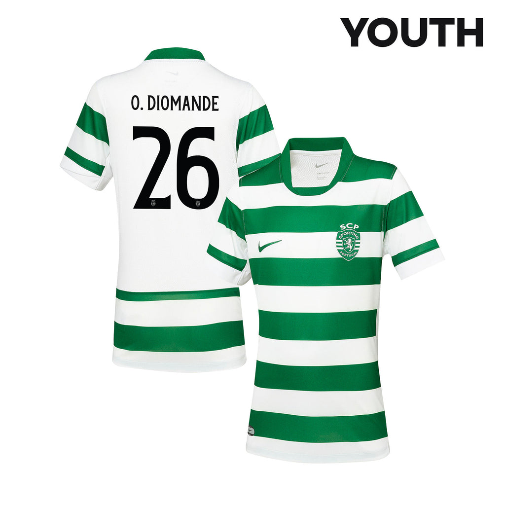 Ousmane Diomande 26 Sporting CP 25/26 Home YOUTH Jersey - Green/White