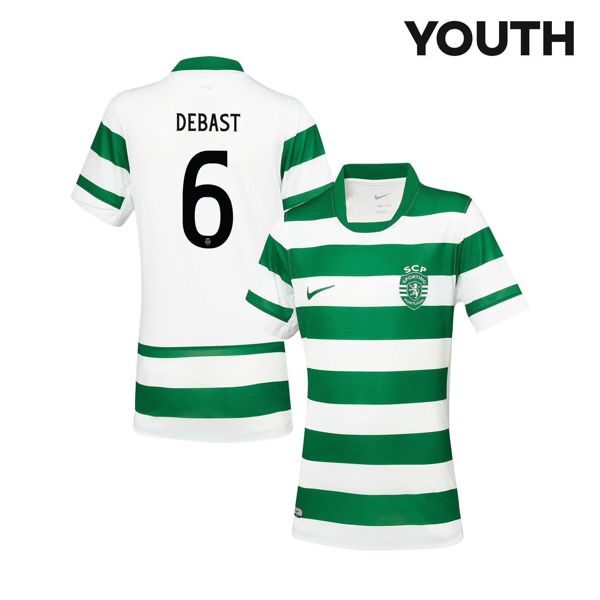 Zeno Debast 6 Sporting CP 25/26 Home YOUTH Jersey - Green/White