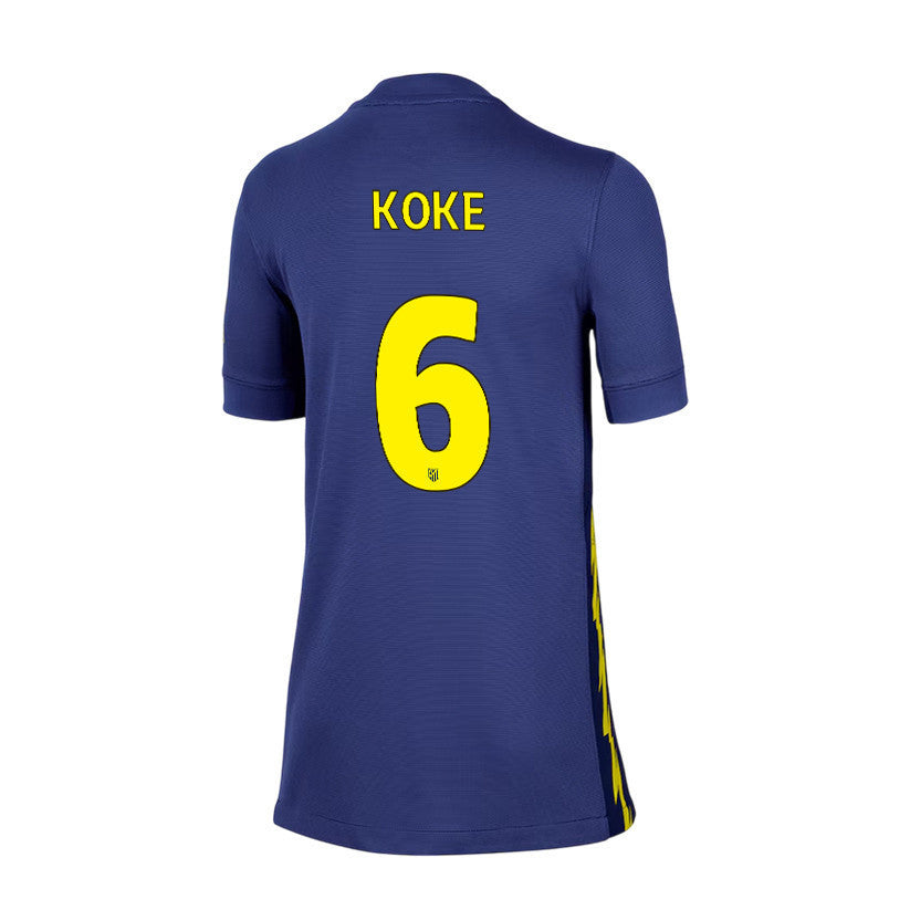 Koke 6 Atlético Madrid 25/26 Away YOUTH Jersey - Navy/Yellow