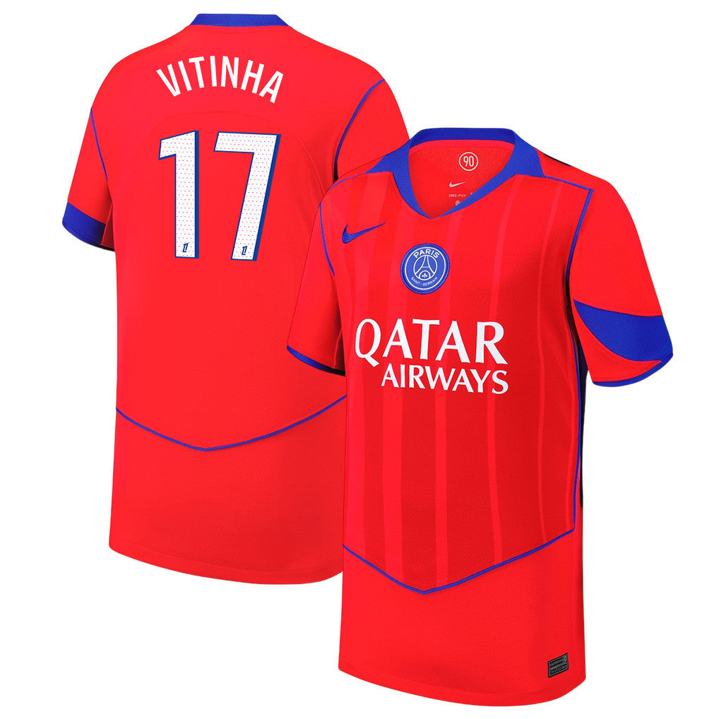 Vitinha 17 Paris Saint-Germain 25/26 Third YOUTH Jersey - Red