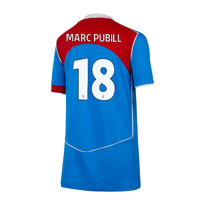 Marc Pubill 18 Atlético Madrid 25/26 Third YOUTH Jersey - Blue/Red