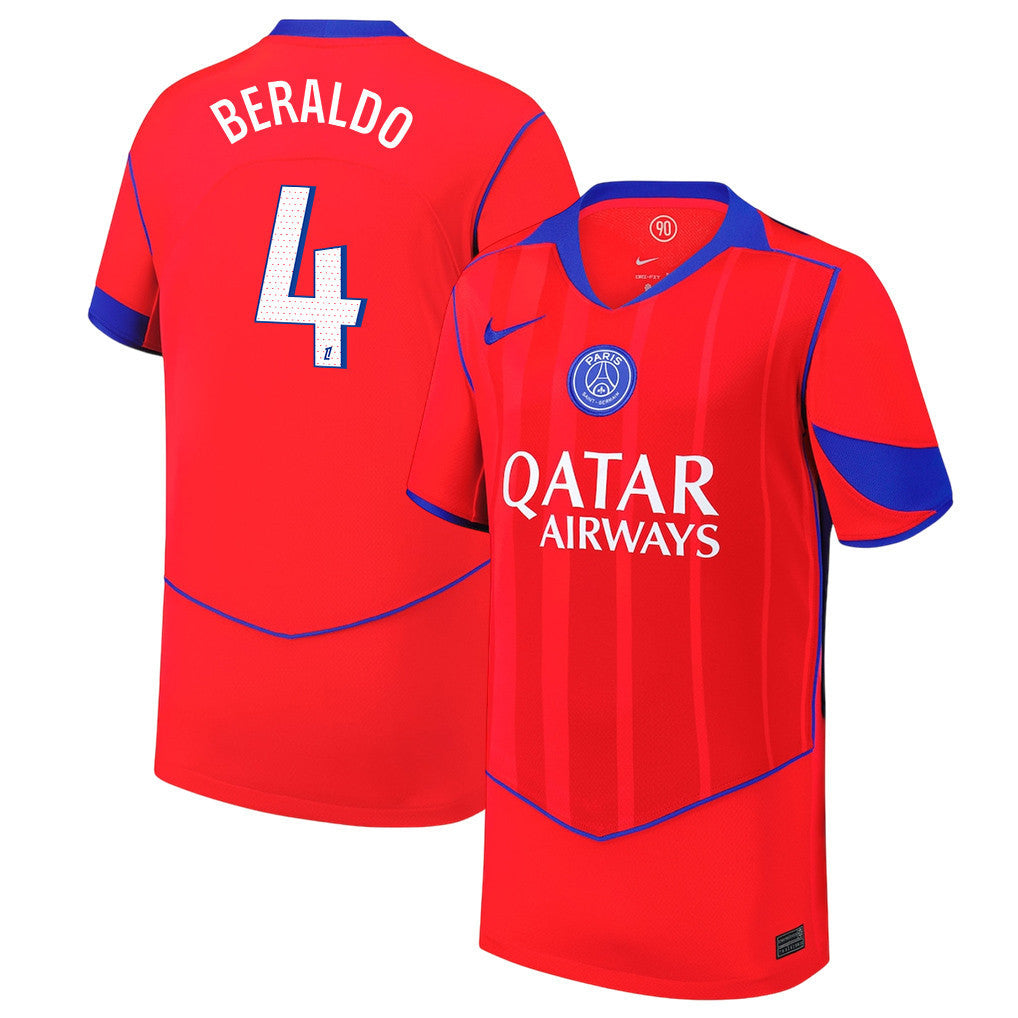 Lucas Beraldo 4 Paris Saint-Germain 25/26 Third YOUTH Jersey - Red
