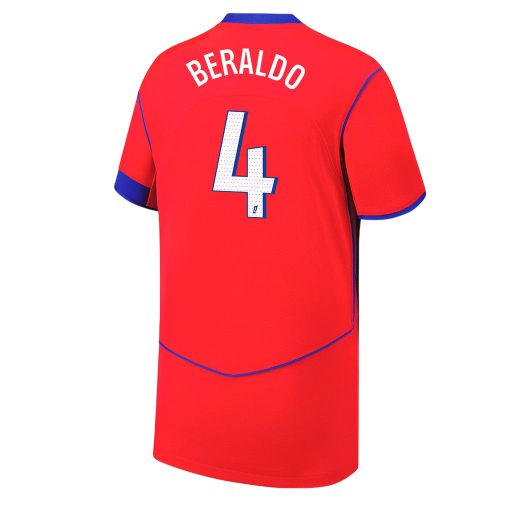 Lucas Beraldo 4 Paris Saint-Germain 25/26 Third YOUTH Jersey - Red