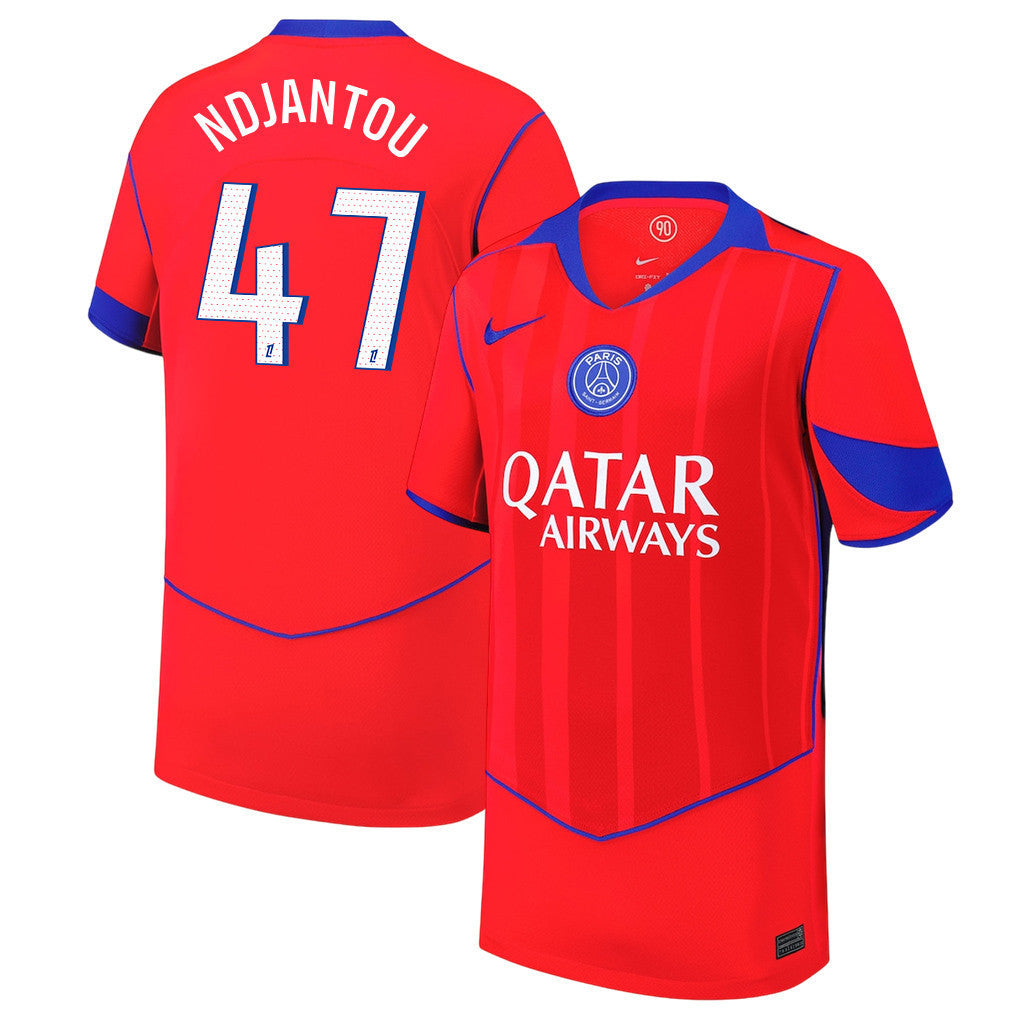 Quentin Ndjantou 47 Paris Saint-Germain 25/26 Third YOUTH Jersey - Red