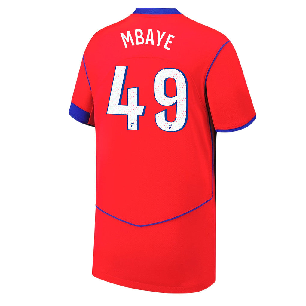 Ibrahim Mbaye 49 Paris Saint-Germain 25/26 Third YOUTH Jersey - Red