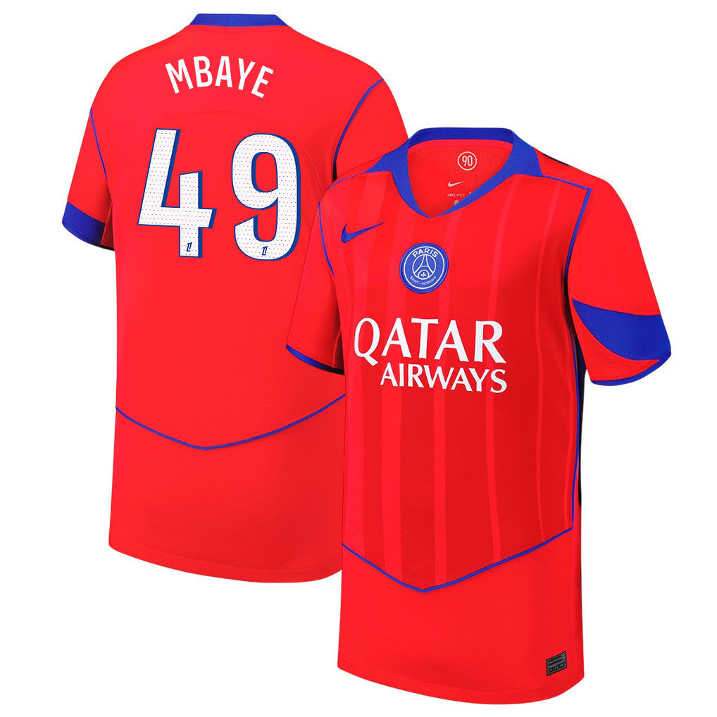 Ibrahim Mbaye 49 Paris Saint-Germain 25/26 Third YOUTH Jersey - Red