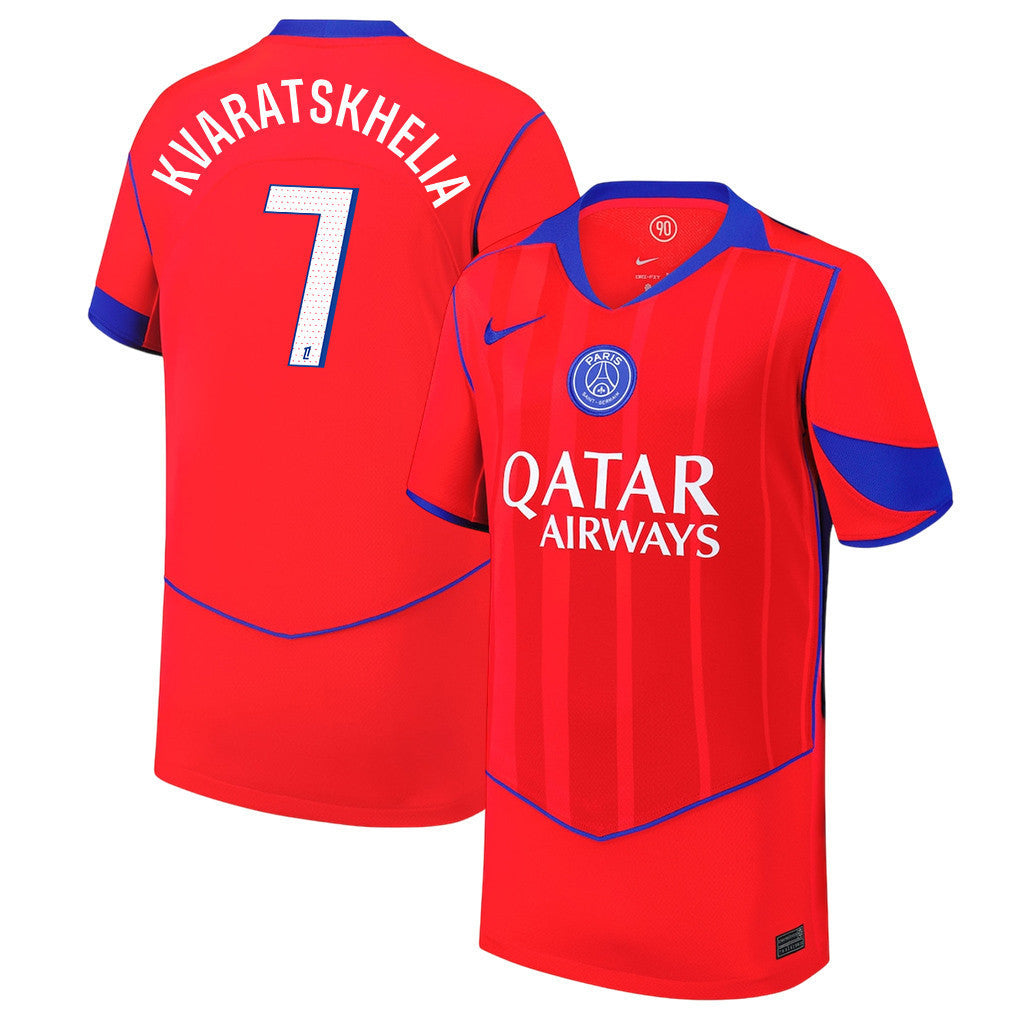 Khvicha Kvaratskhelia 7 Paris Saint-Germain 25/26 Third YOUTH Jersey - Red