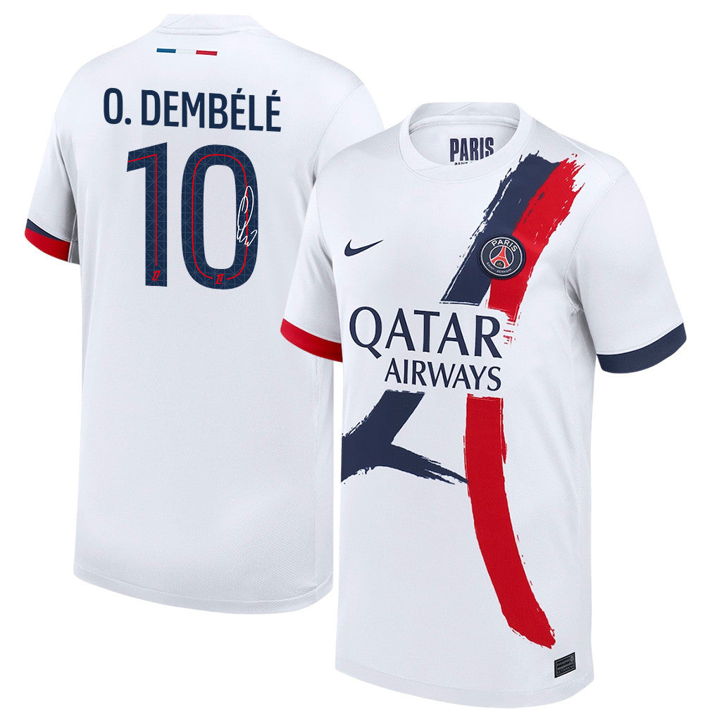 Ousmane Dembélé 10 Signature Paris Saint-Germain 25/26 Away YOUTH Jersey - White