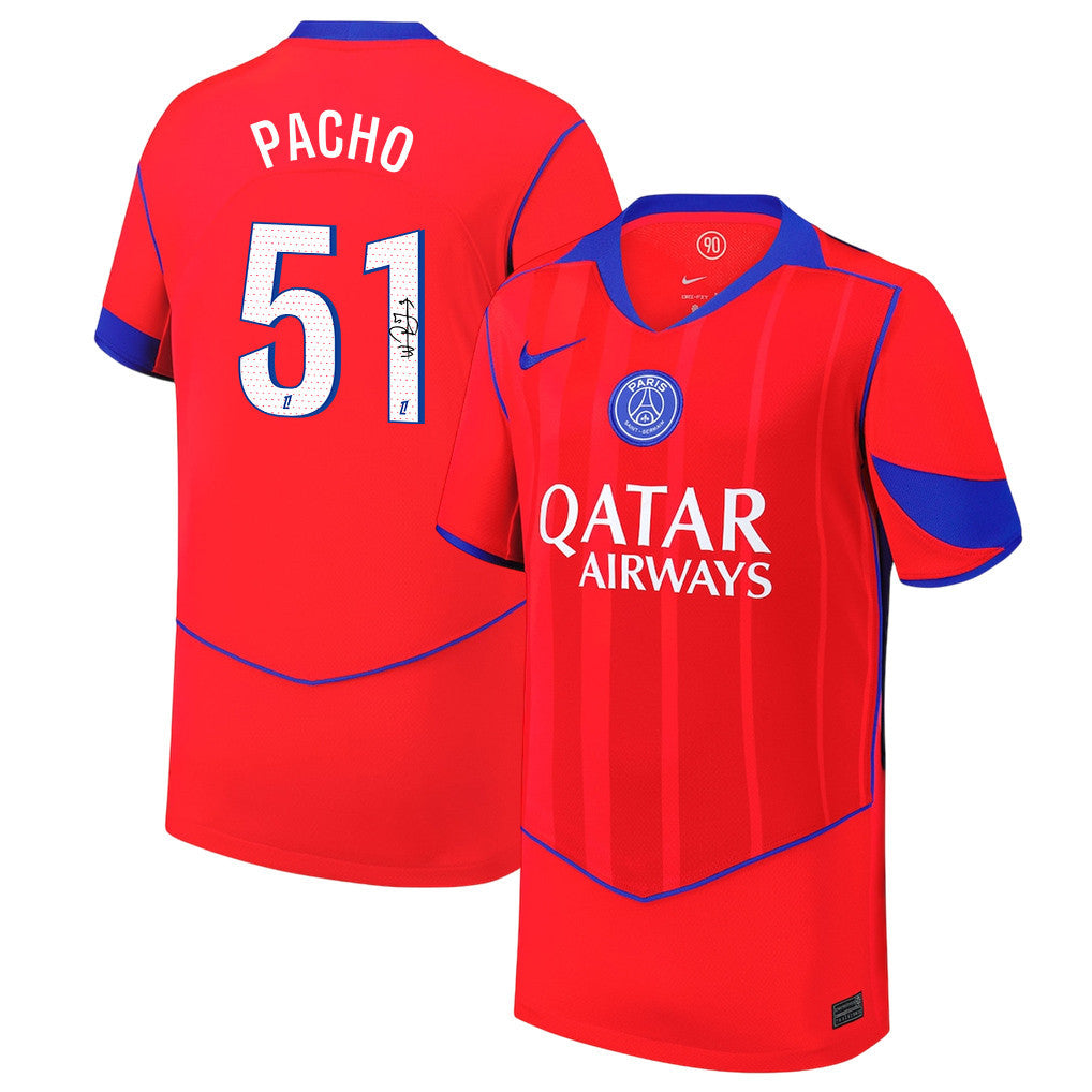 Willian Pacho 51 Signature Paris Saint-Germain 25/26 Third YOUTH Jersey - Red